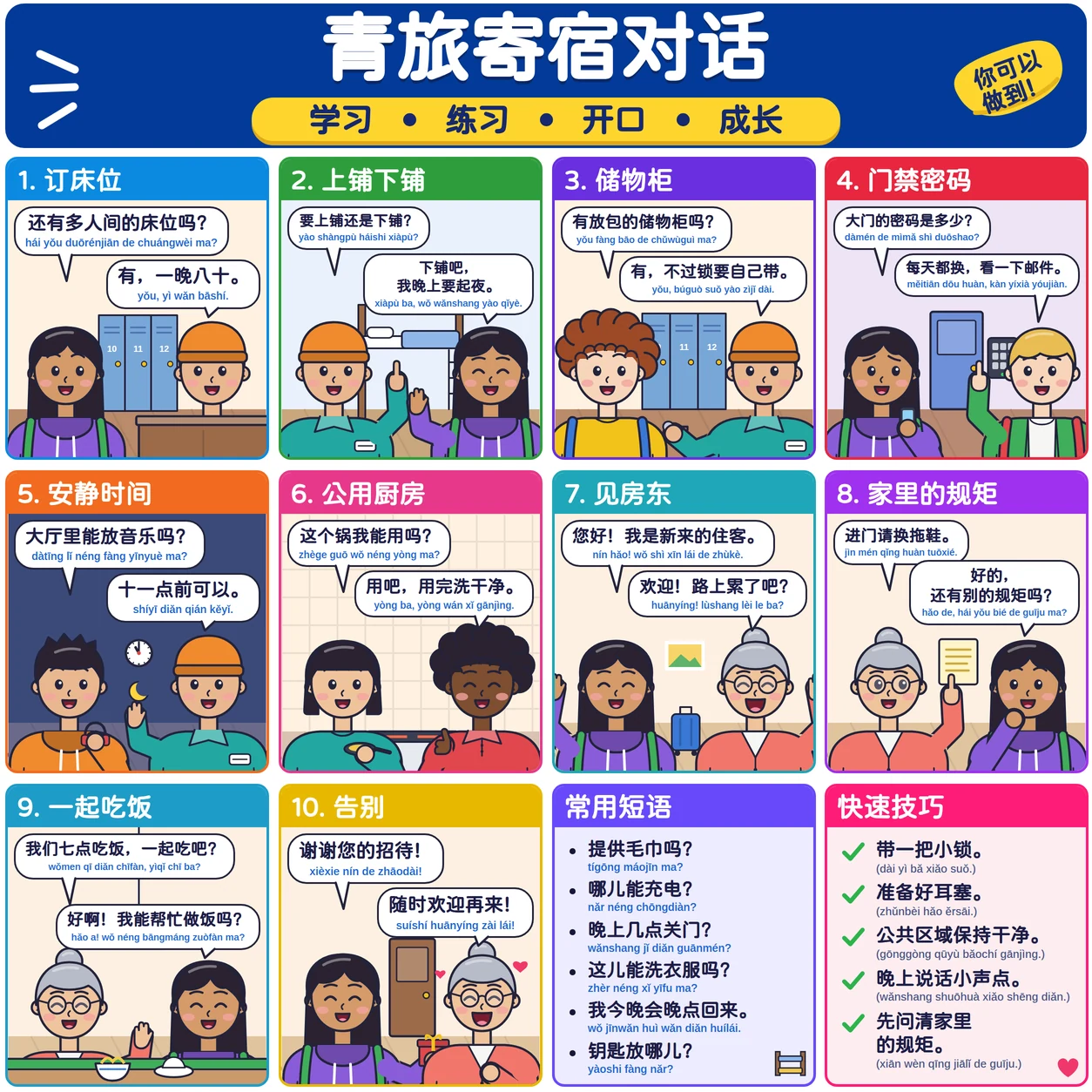 青旅寄宿对话